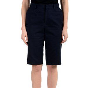 Hugo Boss Women's Blue Flat Front Bermuda Shorts